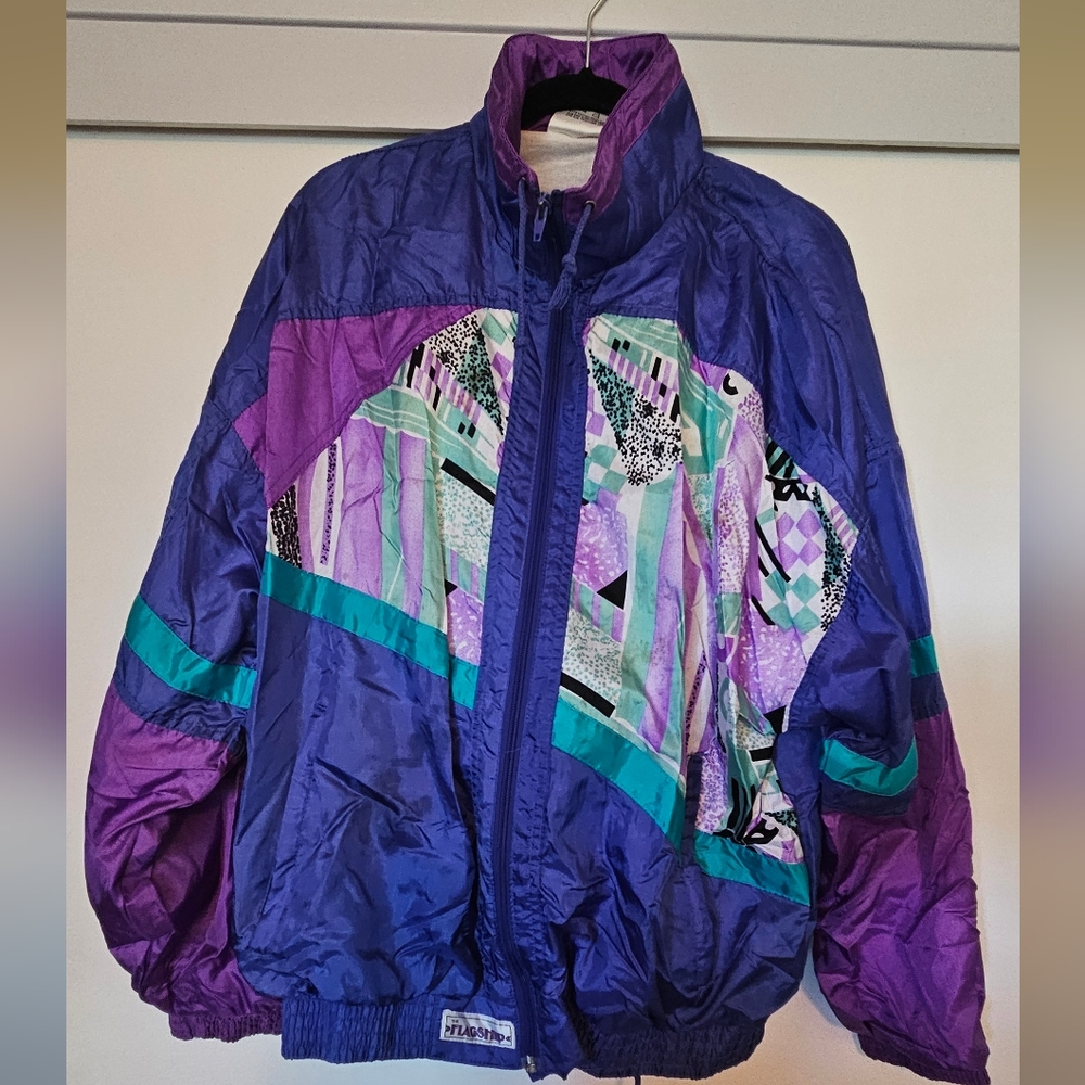1980s matching windbreaker jacket and pants, costume or street wear